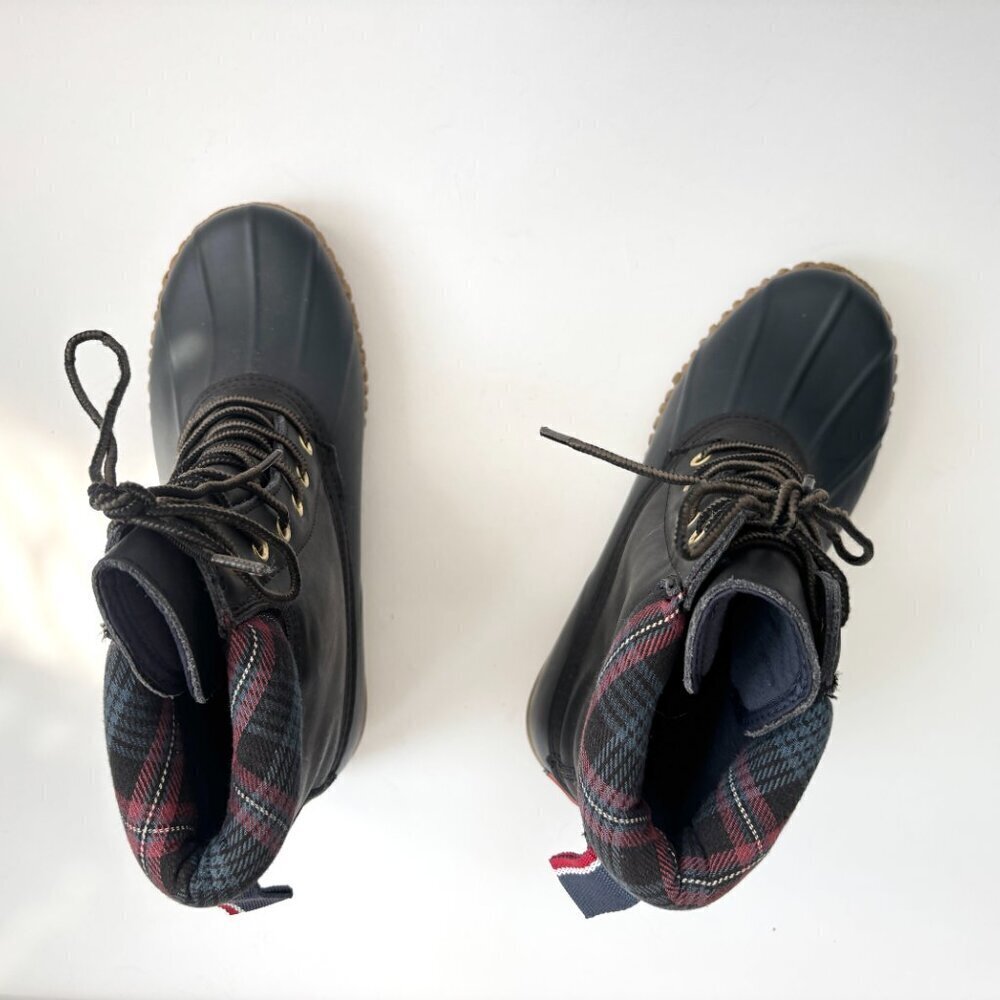 Tommy Hilfiger Lace Up Rubber Sole Lace Up Russel Rain Ankle Boots - Sz 8 - Picture 16 of 16